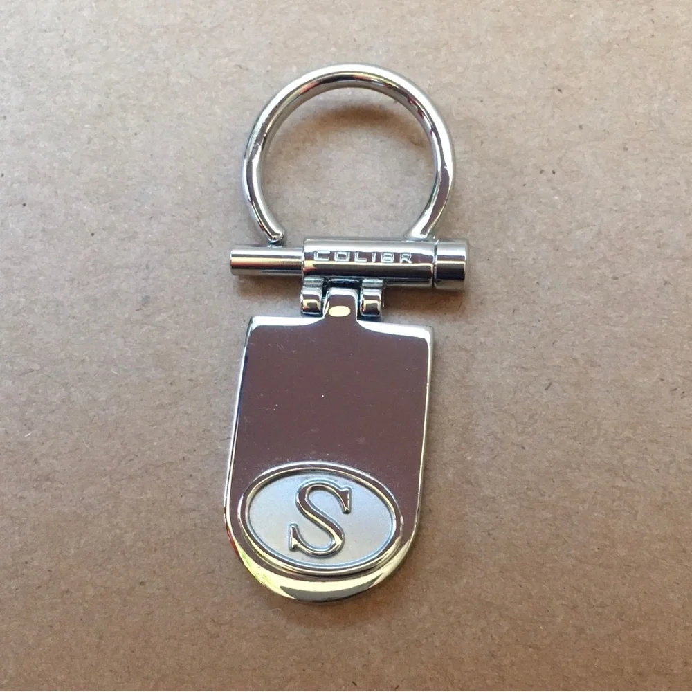 Silver Monogrammed Money Clip and Keychain Set